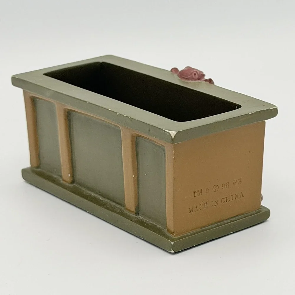 Vintage Looney Tunes Taz Warner Bros Green Desk Business Card Holder 1997